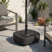 Outsunny Patio Umbrella Base Outdoor Umbrella Stand with Wheels for 1.5"/1.9" Umbrella Poles(m-10)