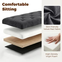 HOMCOM Storage Ottoman Bench, 63" End of Bed Bench for Queen/King Bed, Living Room, Bedroom, Entryway, Dark Grey(m-7)