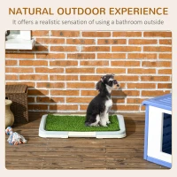 PawHut Puppy Training Pad, Indoor Portable Puppy Pad, with Artificial Grass, Grid, Panel, Tray, 24.8" x 19.1"(m-4)