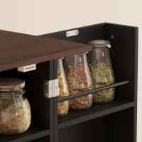 HOMCOM 166 cm Kitchen Pantry Cabinet Adjustable Shelves Tall Storage Cabinet Door Shelves 8 Shelves Brown Black(m-9)