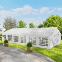 Outsunny 20' x 40' Party Tent, Outdoor Canopy Tent with Removable Sidewalls, 12 Windows for Parties, Wedding, Events, BBQ, White(m-8)