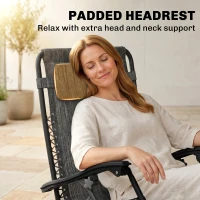 Outsunny Zero Gravity Chair Set of 2 Patio Chair with Side Table Cupholders and Pillows for Pool, Backyard, Lawn, Dark Grey(m-10)