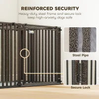 PawHut 83"L Heavy Duty Dog Crate, Extra Large Dog Kennel with Divider and Mat for Large Breeds, Modular Puppy Playpen(m-4)