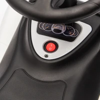 Qaba Toddler Push Car with Horn, Lights, Start-Up Sound, Ride on Car with Steering Wheel, Foot Rest, for 18-36 Months, White(m-11)
