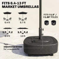 Outsunny Patio Umbrella Base Outdoor Umbrella Stand with Wheels for 1.5"/1.9" Umbrella Poles(m-5)