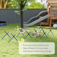 PawHut 4 Pieces Dog Agility Equipment, Dog Agility Course Backyard Set with Adjustable Height Jump Bars and Carry Bag(m-7)