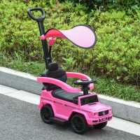 Aosom Mercedes-Benz G350 Licensed Push Car, 3-in-1 Toddler Sliding Car with Horn, Steering, Foot Rest, Seat Storage, Pink(m-8)