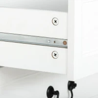 HOMCOM Farmhouse Sideboard with Charging Station, 58" Buffet Cabinet, Kitchen Storage Cabinet with 4 Drawers, 2 Doors, White(m-11)