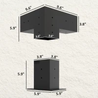 Outsunny 8PCS Pergola Kit, Pergola Brackets with 3-Way & 4-Way Corner Brackets for 4"x4" (Actual 3.6"x3.6") Lumber(m-3)