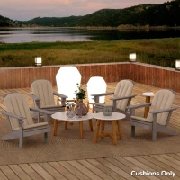 Outsunny Set of 4 Outdoor Chair Cushions, High Back Adirondack Chair Cushion with Ties, High-Density Foam, Beige(m-8)