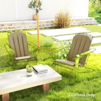 Outsunny Set of 2 Patio Chair Cushions, High Back Adirondack Chair Cushion with Ties, High-Density Foam, Beige(m-1)