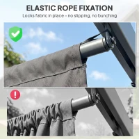 Outsunny 8.2' x 8.4' Retractable Pergola Canopy Replacement for 10' x 10' Frame, Cover Replacement (Cover Top Only), Light Grey(m-7)