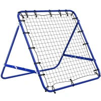 HOMCOM Volleyball Rebounder Net Football Training Aid Kickback Target Play Blue(m-8)