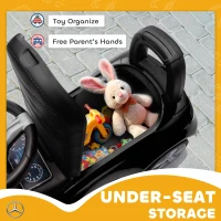Qaba Mercedes-Benz C-Class Kids Ride On Car, Foot-to-Floor Sliding Walker with Under-Seat Storage, for 18-36 M, Black(m-7)