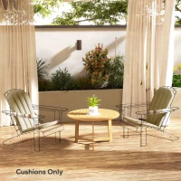 Outsunny Set of 2 Patio Chair Cushions, High Back Adirondack Chair Cushion with Ties, High-Density Foam, Beige(m-8)