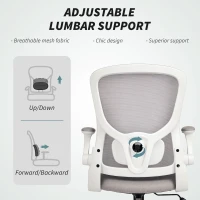 HOMCOM Ergonomic Mesh Office Chair with 4D Lumbar Support, Swivel Desk Chair with Flip-up Armrests, Tilt Function, Grey(m-4)
