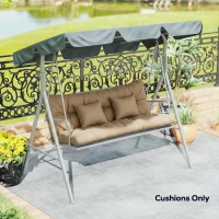Outsunny 4-Piece Back and Seat Cushion Pillows Replacement and Pillows, Patio Chair Cushions Set with Ties, khaki(m-8)