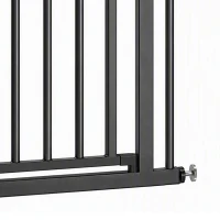 PawHut 30"-32" Baby Gate, 36"H Pet Gate with Auto-Close, Two-Way Open, Pressure Mounted, Black(m-11)