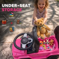 Aosom Mercedes-Benz G350 Licensed Push Car, 3-in-1 Toddler Sliding Car with Horn, Steering, Foot Rest, Seat Storage, Pink(m-6)