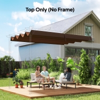 Outsunny 8' x 9.4' Retractable Pergola Canopy Replacement, Fit 7' x 10' Frame, UV30+ Pergola Cover Top Only, Coffee