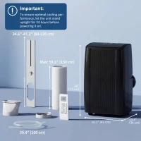 HOMCOM 12000 BTU 5-in-1 Portable Air Conditioner with Cool, Heat, Dehumidifier, Fan, Sleep, WiFi Voice Control, Black(m-3)