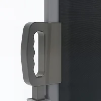 Outsunny Retractable Double Side Awning, 79"x236" Patio Privacy Screen, UV Resistant, Waterproof Wind Screen, Charcoal Grey(m-10)