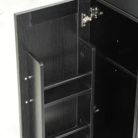 HOMCOM 47" Buffet Cabinet with Soft-Close Hinges, Farmhouse Sideboard with 3 Drawers, Adjustable Shelves and Spice Racks, Black(m-12)