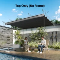 Outsunny 8.5' x 11.5' Retractable Pergola Canopy Replacement, Fit 10' x 13' Frame, Pergola Cover Replacement Top Only, Dark Grey(m-8)