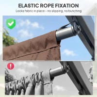 Outsunny 8.5' x 11.5' Retractable Pergola Canopy Replacement, Fit 10' x 13' Frame, Pergola Cover Replacement Top Only, Coffee(m-7)