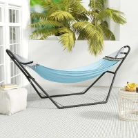 Outsunny Hammock Stand with Adjustable Height Steel Frame for 0.8" -1.2" Person 109.4" Black(m-8)