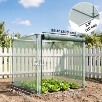 Outsunny Galvanized Steel Crop Cage, Plant Protection Tent with Zippered Door, 4' x 4', Green(m-3)