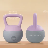 Soozier 22 lb Soft Kettlebell, Sand Filled Weight w/ Grip Handle, Kettlebell Weight for Full Body Workout, Purple(m-3)