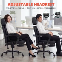 HOMCOM High Back Vibration Massage Office Chair Heated Reclining Computer Chair w/ Footrest, Swivel Wheels, Remote, Black(m-5)