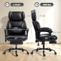 HOMCOM High Back Vibration Massage Office Chair Heated Reclining Computer Chair w/ Footrest, Swivel Wheels, Remote, Black(m-3)