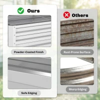 Outsunny Galvanized Raised Garden Bed, 4' x 2' x 1' Metal Planter Box, for Growing Vegetables, Flowers, Herbs, Succulents, Silver(m-5)