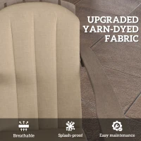 Outsunny Set of 4 Patio Chair Cushions, High Back Adirondack Chair Cushion with Ties, High-Density Foam, Beige(m-5)