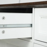 HOMCOM Buffet Cabinet, 55" Farmhouse Sideboard with Charging Station, 2 Drawers and 2 Adjustable Shelves, White Wood Grain(m-11)