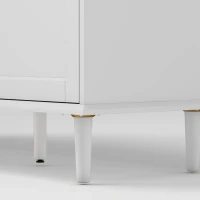 HOMCOM 55" Buffet Cabinet with Soft-Close Doors, Modern Sideboard with 2 Drawers, 3 Adjustable Shelves and 4 Doors, White(m-10)