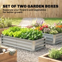 Outsunny Galvanized Raised Garden Bed, 4' x 2' x 1' Metal Planter Box, for Growing Vegetables, Flowers, Herbs, Succulents, Silver(m-4)