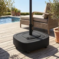 Outsunny Patio Umbrella Base Outdoor Umbrella Stand with Wheels for 1.5"/1.9" Umbrella Poles(m-8)