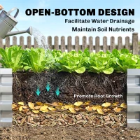 Outsunny Galvanized Raised Garden Bed, 4' x 2' x 1' Metal Planter Box, for Growing Vegetables, Flowers, Herbs, Succulents, Silver(m-6)