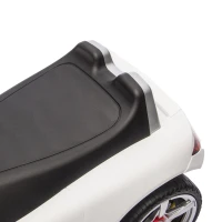 Qaba Toddler Push Car with Horn, Lights, Start-Up Sound, Ride on Car with Steering Wheel, Foot Rest, for 18-36 Months, White(m-10)