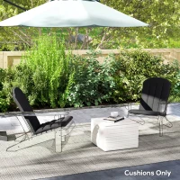 Outsunny Set of 2 Patio Chair Cushions, High Back Adirondack Chair Cushion with Ties, High-Density Foam, Black(m-7)
