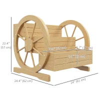 Outsunny Wooden Wagon Planter Box, 3-Tier Raised Garden Bed, for Vegetables Flowers Herbs, 24" x 24" x 22", Natural(m-3)