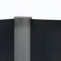 Outsunny Retractable Double Side Awning, 79"x236" Patio Privacy Screen, UV Resistant, Waterproof Wind Screen, Charcoal Grey(m-9)