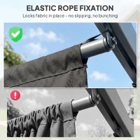 Outsunny 8.2' x 8.4' Retractable Pergola Canopy Replacement for 10' x 10' Frame, Cover Replacement (Cover Top Only), Dark Grey(m-7)