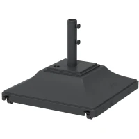 Outsunny Square Umbrella Base with Wheels, 99 lbs Water or 132 lbs Sand Filled, with Double Adjustable Knob, Black(m-9)