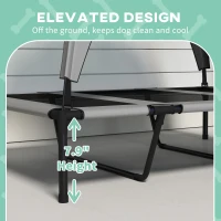 PawHut Elevated Dog Bed with Canopy, Raised Outdoor Pet Bed for Camping with Washable Breathable Mesh, 42" x 30" x 37"(m-7)