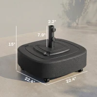 Outsunny Patio Umbrella Base Outdoor Umbrella Stand with Wheels for 1.5"/1.9" Umbrella Poles(m-3)