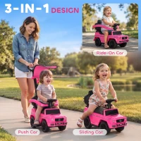Aosom Mercedes-Benz G350 Licensed Push Car, 3-in-1 Toddler Sliding Car with Horn, Steering, Foot Rest, Seat Storage, Pink(m-5)